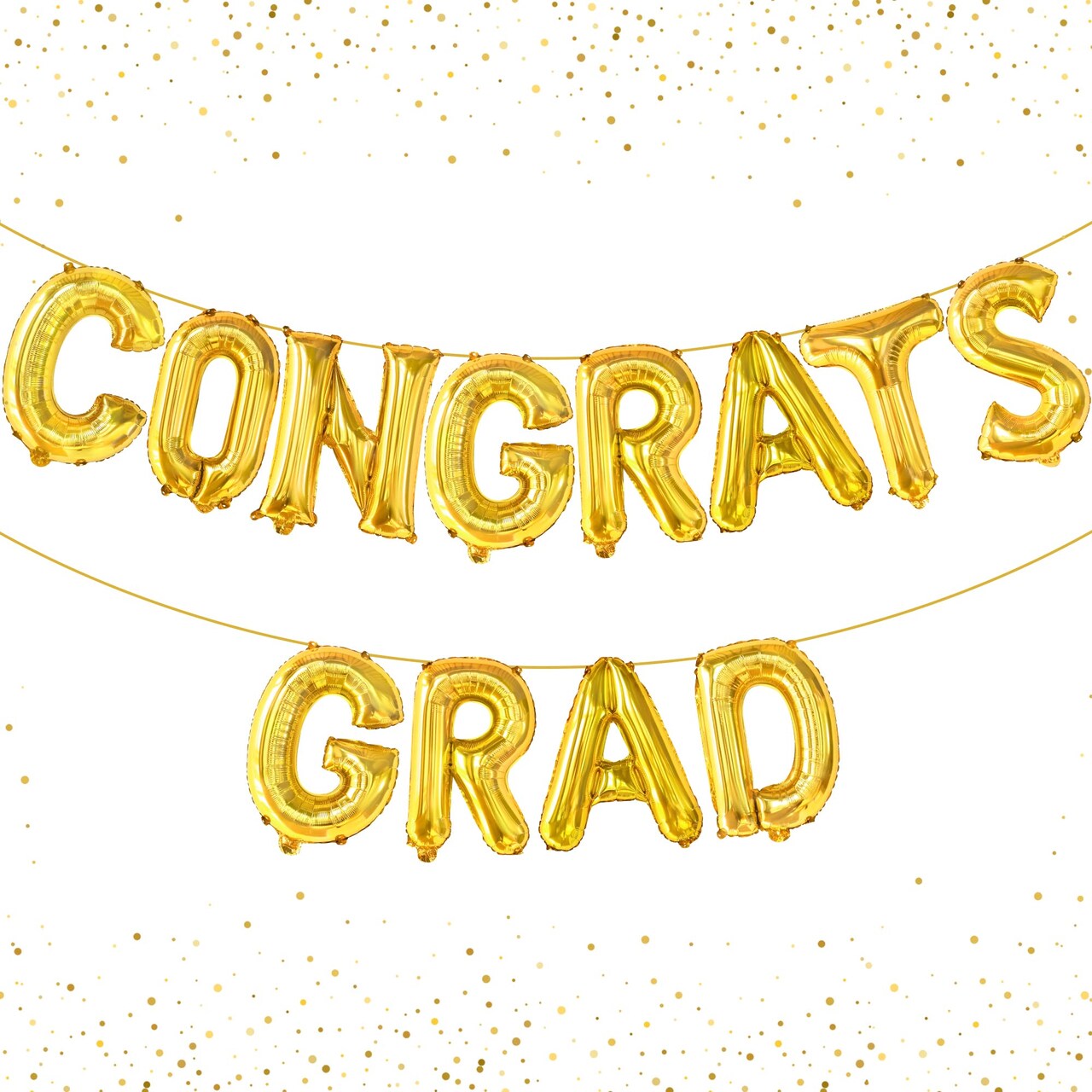 Graduation Decorations 2026 | Gold Congrats Grad Balloons - 16 Inch | Congrats Grad Banner For Graduation Decorations 2026 | Congratulations Banner | Gold Graduation Balloons, KatchOn